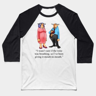 Funny Spectickles Wine Cartoon Humor Baseball T-Shirt